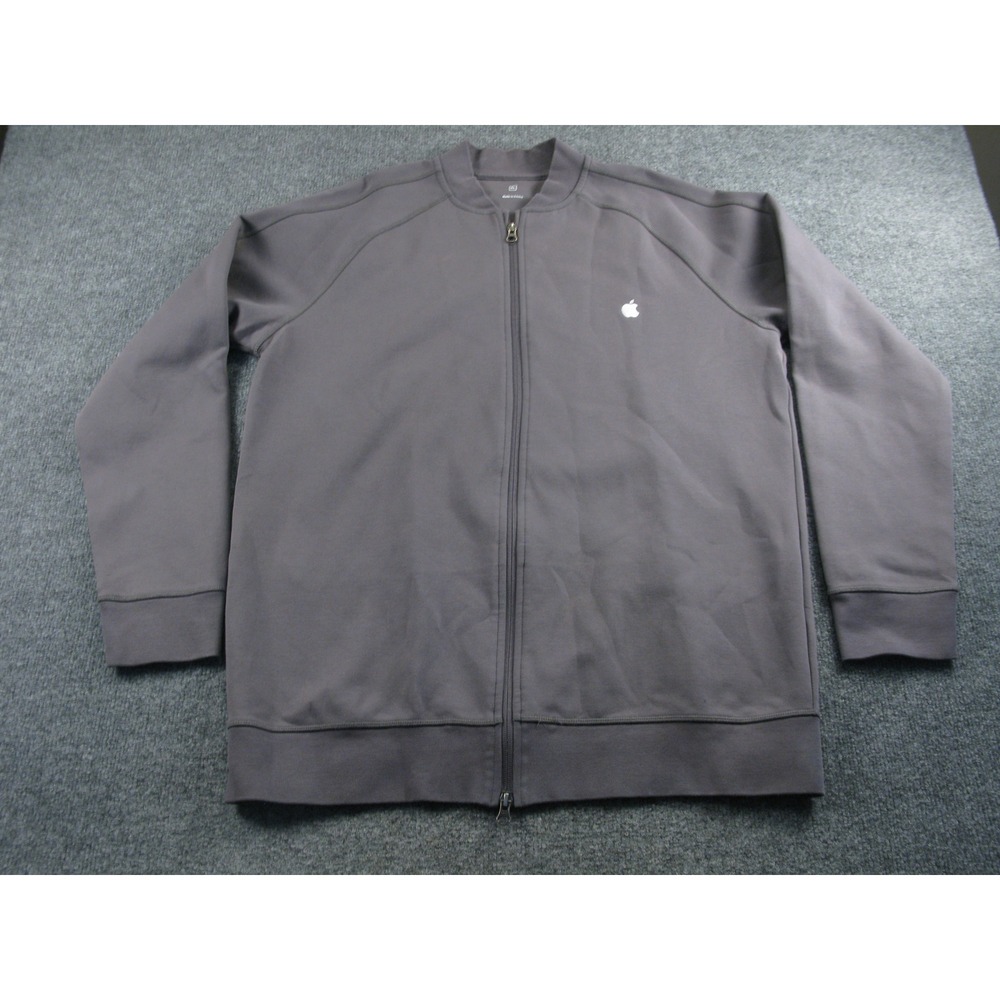 Apple Employee Exclusive Full‎ Zip Bomber Jacket Slate Gray Mens XL Logo 2117